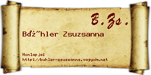 Bühler Zsuzsanna névjegykártya